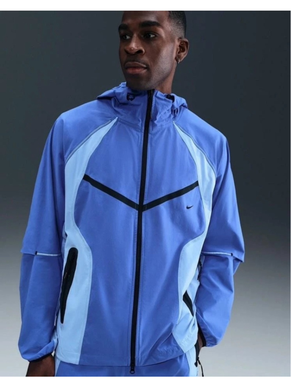Nike Tech Dri-Fit Woven Tech Color-Block Jacket Comet Blue Sz L IH8461-411